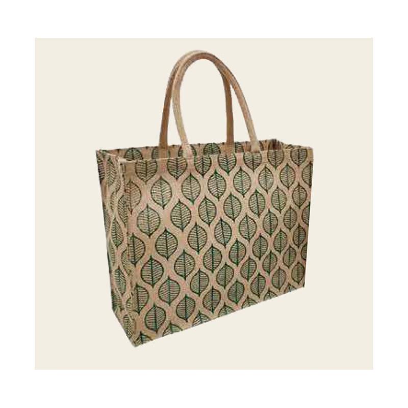 Small  Leaf Design Fancy Jute Bag With Logo